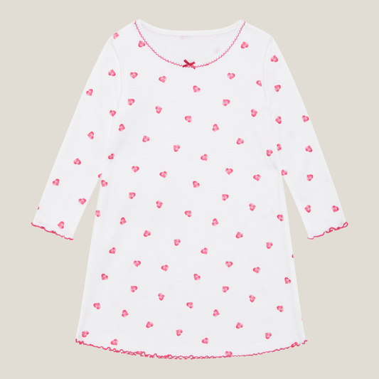 Long Sleeve Nightdress - Pink Heart