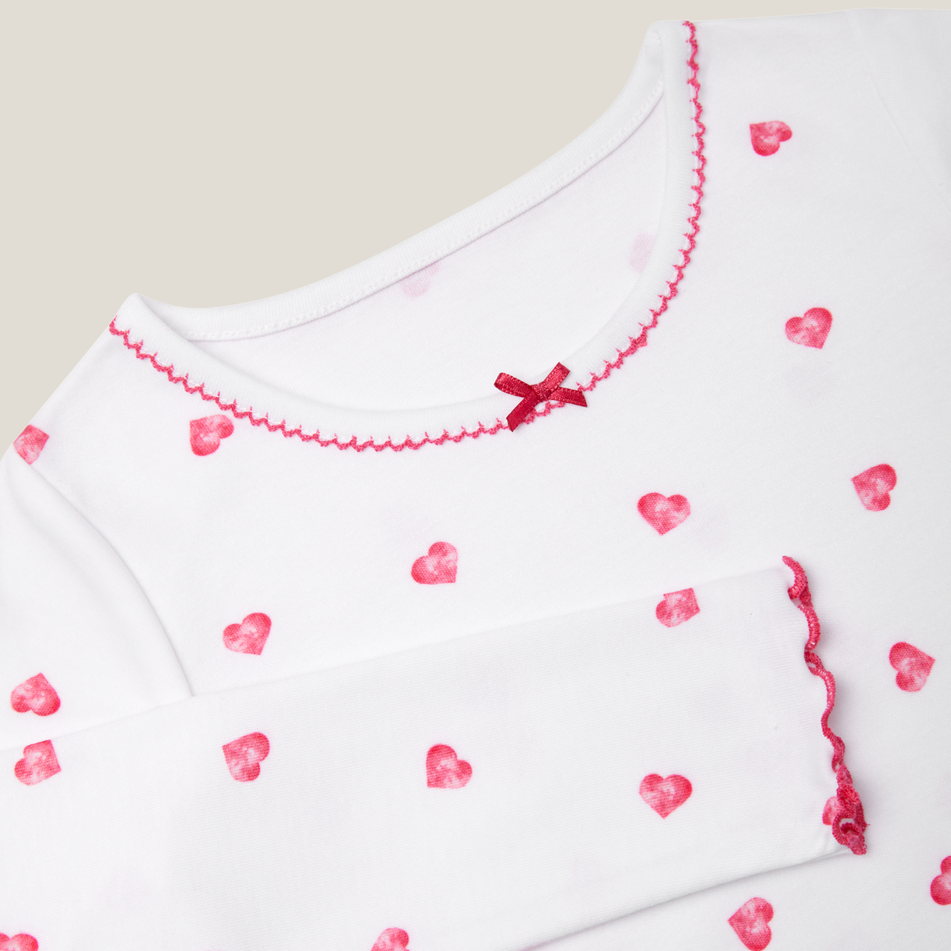 Long Sleeve Nightdress - Pink Heart