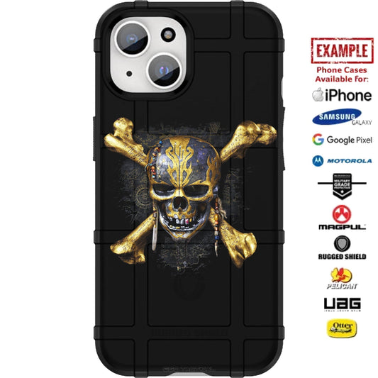 Jolly Roger Jack Sparrow Pirate Flag Custom Printed Case Design for Apple, Samsung, Google & Motorola Phone Models