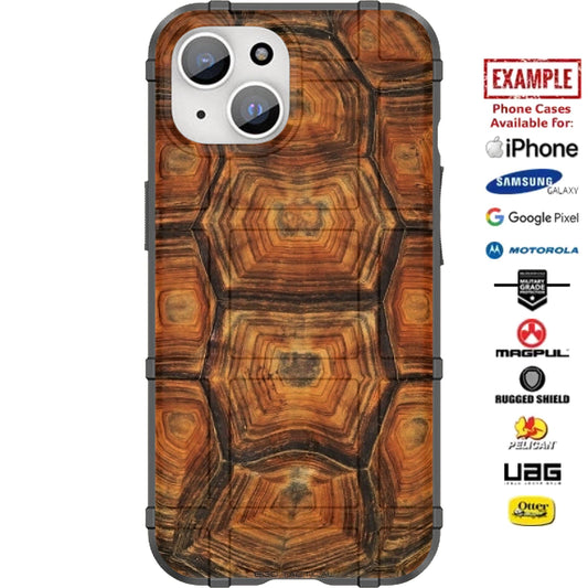 Real Tortoise Turtle Shell Camouflage Custom Printed Case Design for Apple, Samsung, Google & Motorola Phone Models