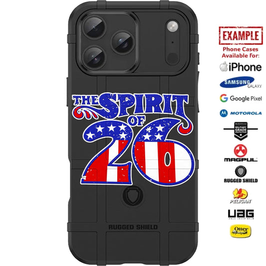 Spirit of '26 Throwback United States of America's 250th Semiquincentennial Anniversary Custom Printed Case Design for Apple, Samsung, Google & Motorola Phone Models