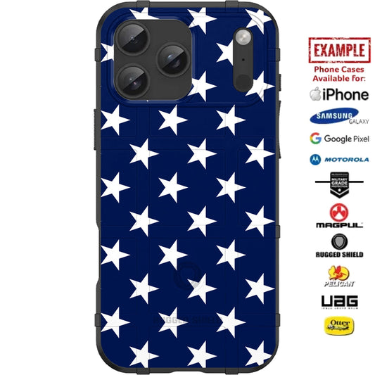 USA Field of Stars Custom Printed Case Design for Apple, Samsung, Google & Motorola Phone Models