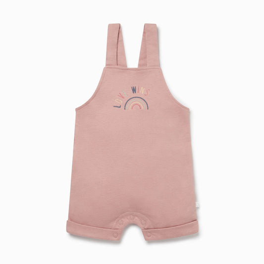 Blush Rainbow Slogan Dungarees