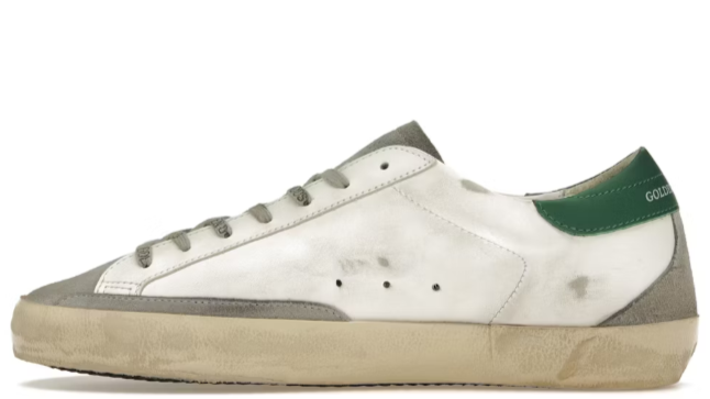 GOLDEN GOOSE Super Star White Silver Green