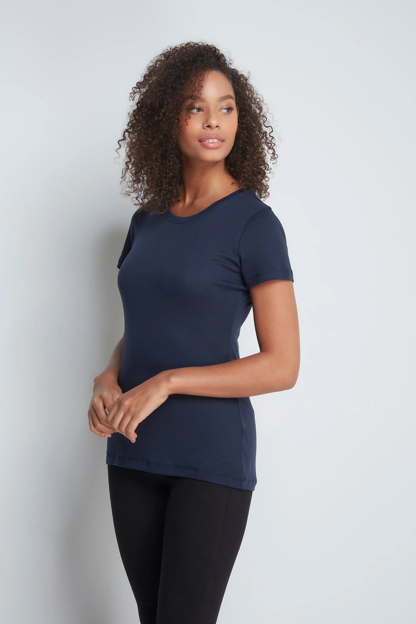 Short Sleeve Crew Neck Cotton Modal Blend T-shirt