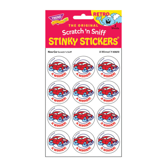 A Winner! - New Car-Scented Retro Scratch 'n Sniff Stinky StickersÂ®
