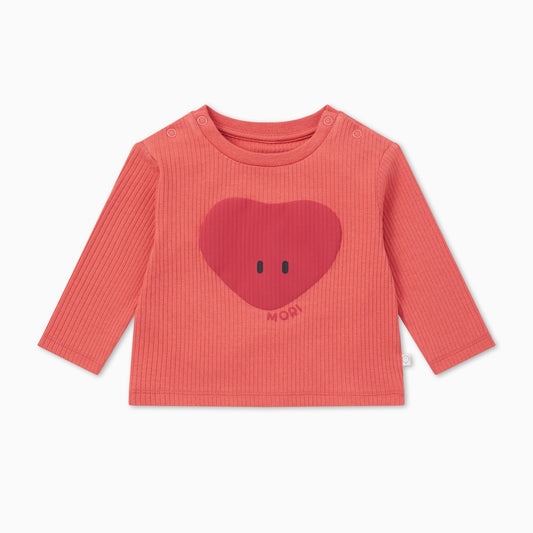 Heart Ribbed Long Sleeve Top