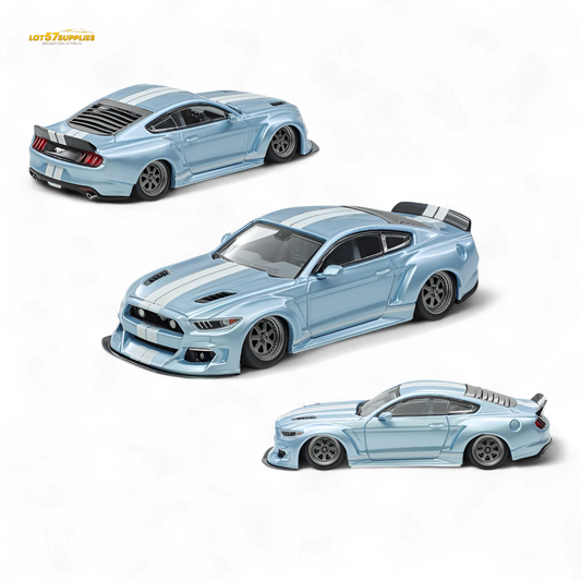 (Pre-Order) Liberty 64 Mustang Widebody Kit Ice Blue 1:64