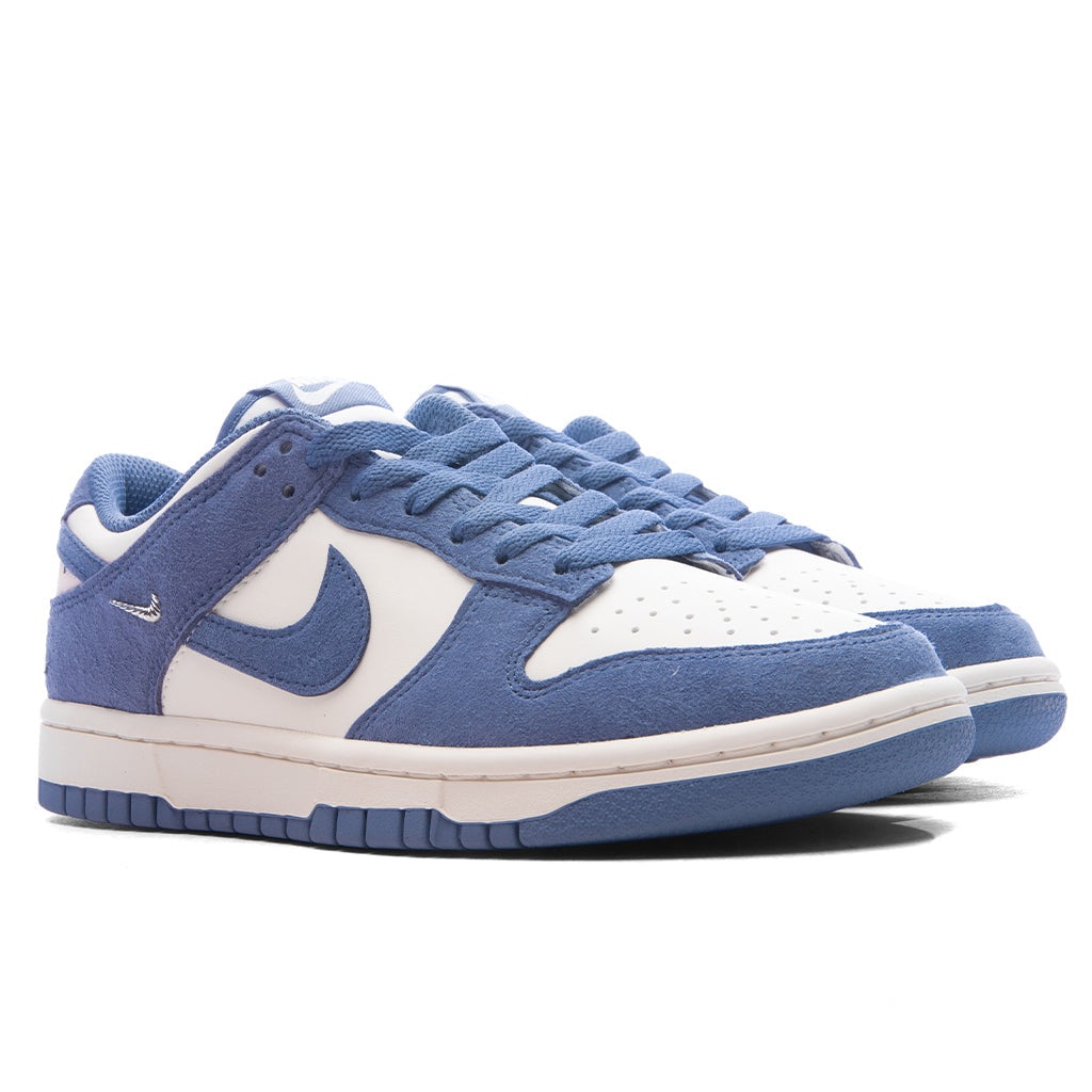 Women's Dunk Low - Sail/World Indigo/Metallic Silver