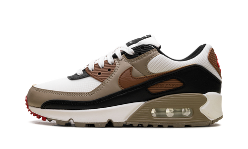 Air Max 90 WMNS "Phantom Black Fire Red Light British Tan" DH8010 005