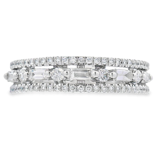 .50ct Diamond Fashion band rings 14KT White Gold