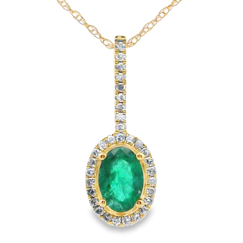 .46ct Emerald Diamond Fashion Pendants 10KT Yellow Gold