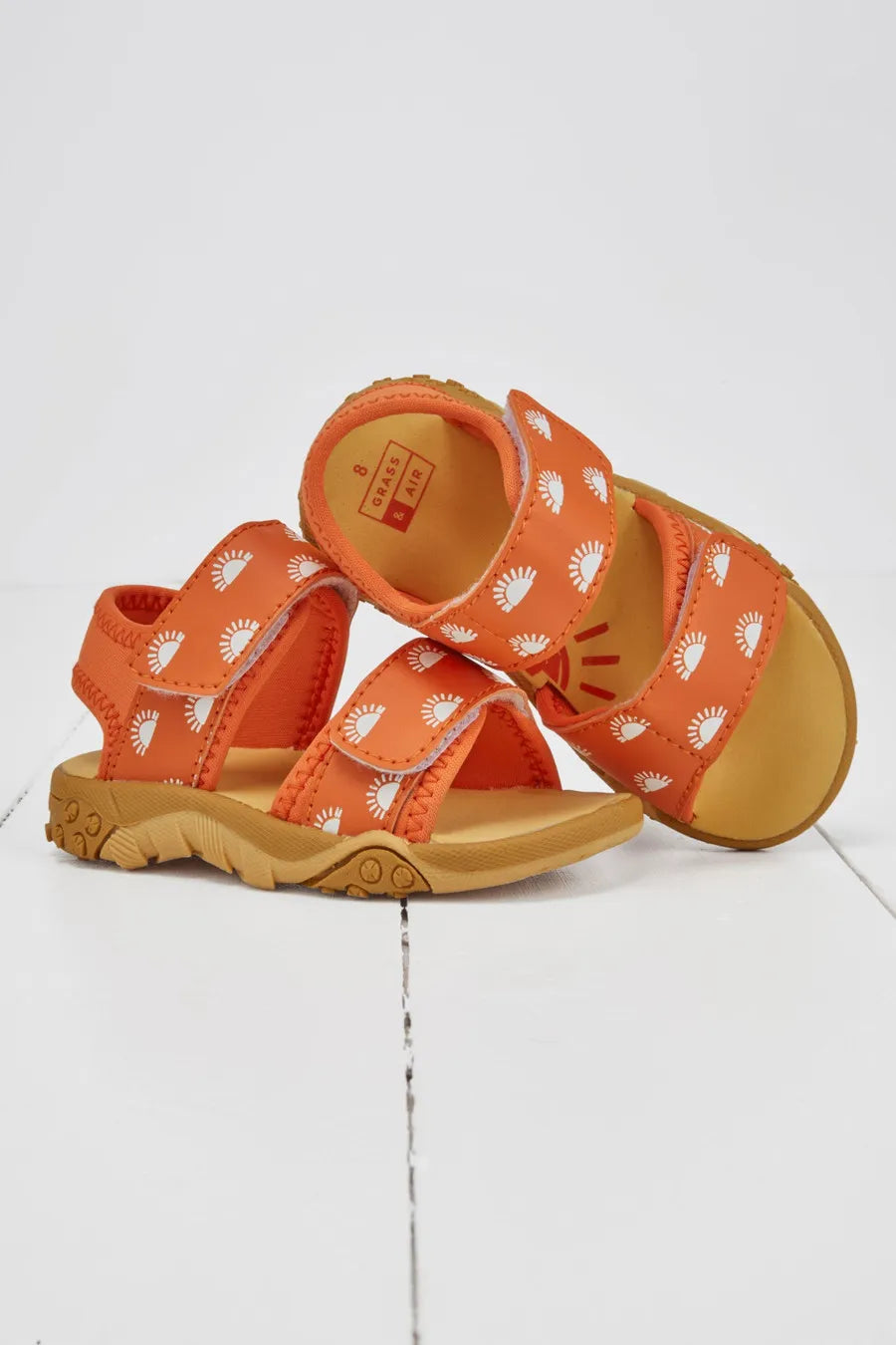 Grass & Air - Colour Changing Sandals - Orange Size 10