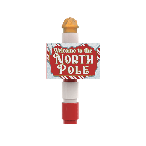 "North Pole" Sign - Custom Printed - Made Using LEGO® Parts