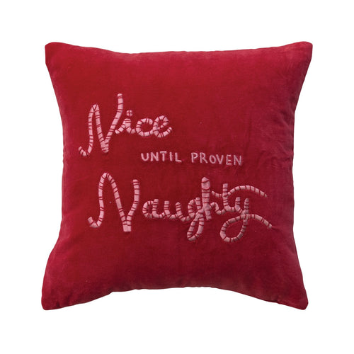 16" Nice/Naughty Velvet Pillow
